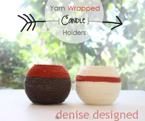 1 - yarn wrapped candle holders smaller